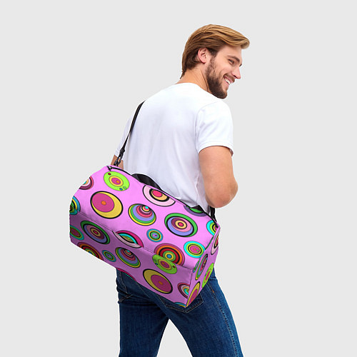 Спортивная сумка Разноцветные круги / 3D-принт – фото 3