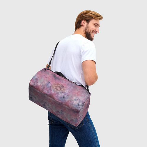 Спортивная сумка Мандала гармонии, фиолетовая, космос / 3D-принт – фото 3