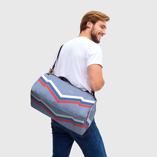 Спортивная сумка Триколор - три полоски на голубом / 3D-принт – фото 3