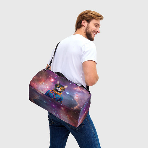 Спортивная сумка Кот бравый космонавт / 3D-принт – фото 3