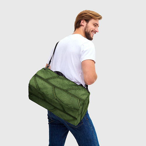 Спортивная сумка Текстура зелёной листы / 3D-принт – фото 3