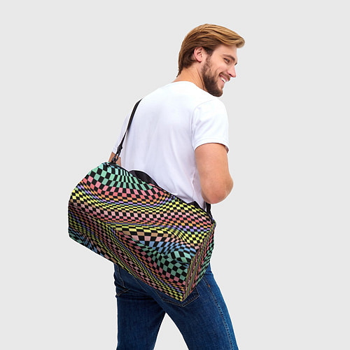 Спортивная сумка Colorful avant-garde chess pattern - fashion / 3D-принт – фото 3