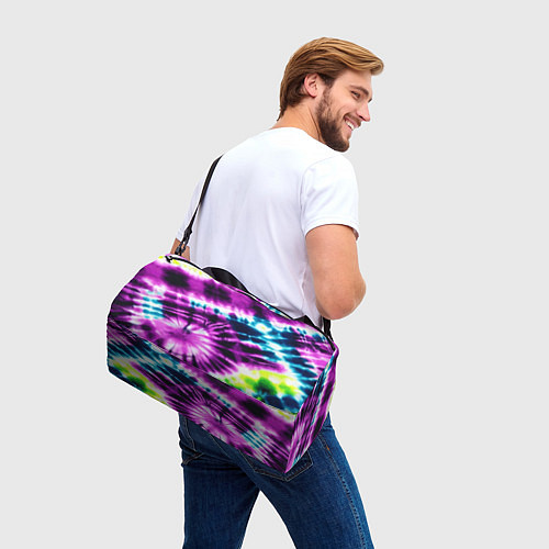 Спортивная сумка Тай дай фиолетовый узор / 3D-принт – фото 3