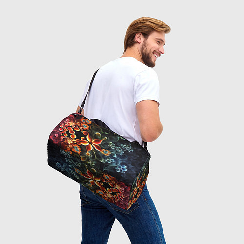 Спортивная сумка Абстрактные цветы / 3D-принт – фото 3
