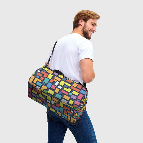 Спортивная сумка Тетрис цветные кубики / 3D-принт – фото 3