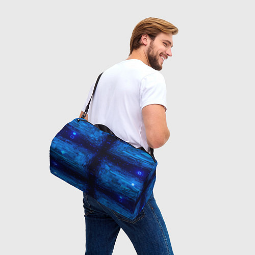 Спортивная сумка Тёмно-синие множества фигур / 3D-принт – фото 3