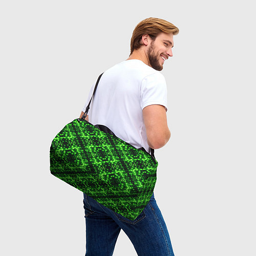 Спортивная сумка Зеленые точечные ромбы / 3D-принт – фото 3