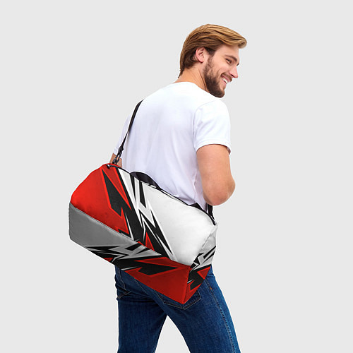 Спортивная сумка Бело-красная униформа для зала / 3D-принт – фото 3