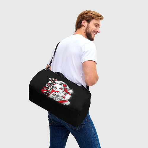 Спортивная сумка Клинок рассекающий демонов - незуко комадо / 3D-принт – фото 3