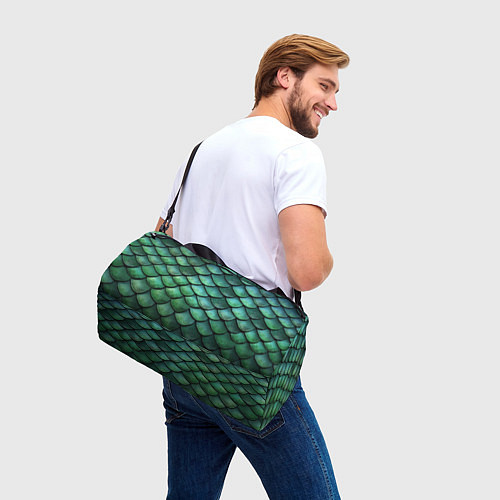 Спортивная сумка Чешуя зелёного дракона / 3D-принт – фото 3