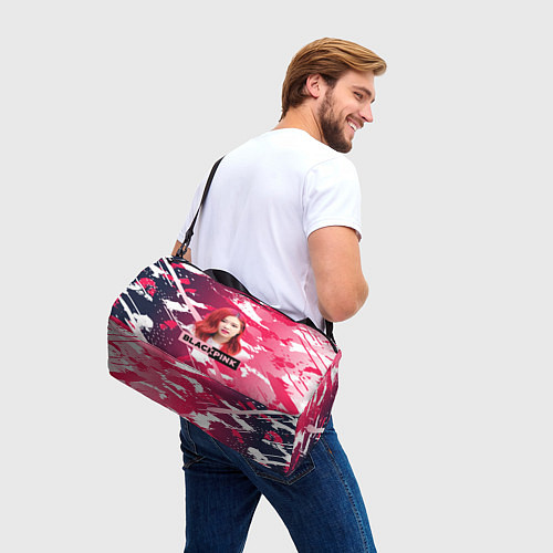 Спортивная сумка Роза розовый камуфляж / 3D-принт – фото 3