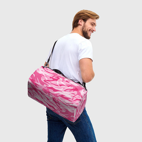 Спортивная сумка Камуфляж в розовом / 3D-принт – фото 3