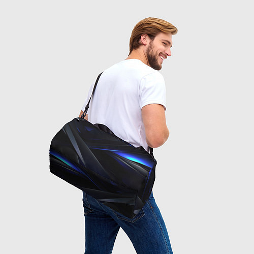 Спортивная сумка Black blue background / 3D-принт – фото 3