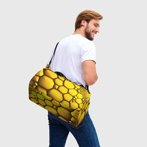 Спортивная сумка Желтые объемные плиты / 3D-принт – фото 3