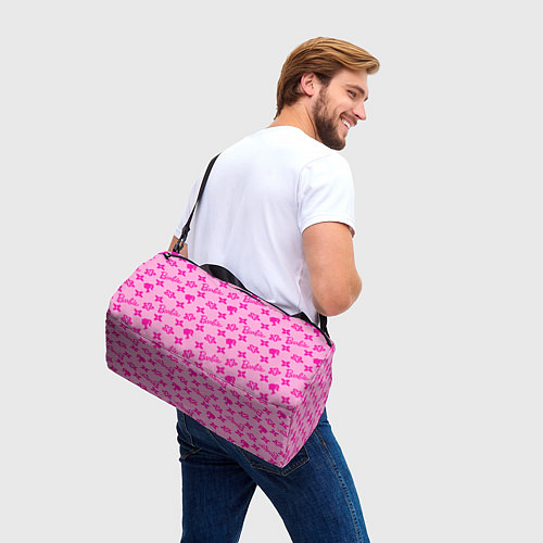 Спортивная сумка Барби паттерн розовый / 3D-принт – фото 3