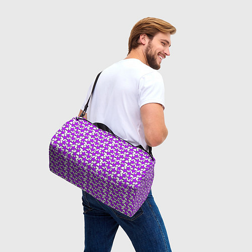 Спортивная сумка Ретро звёзды фиолетовые / 3D-принт – фото 3