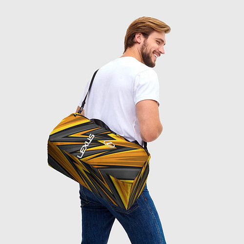 Спортивная сумка Лексус - желтая спортивная абстракция / 3D-принт – фото 3