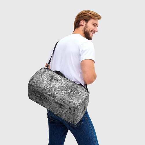 Спортивная сумка Черно-белый мозаичный узор / 3D-принт – фото 3