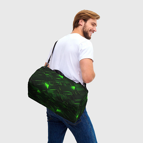 Спортивная сумка Зеленые элементы абстракция / 3D-принт – фото 3