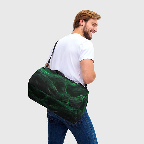 Спортивная сумка Темно зеленая абстракция / 3D-принт – фото 3