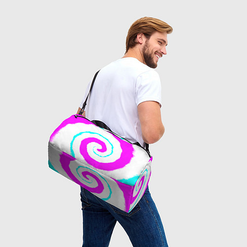Спортивная сумка Тай-дай розовый / 3D-принт – фото 3