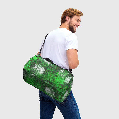 Спортивная сумка Киберпанк заражение зелёное / 3D-принт – фото 3