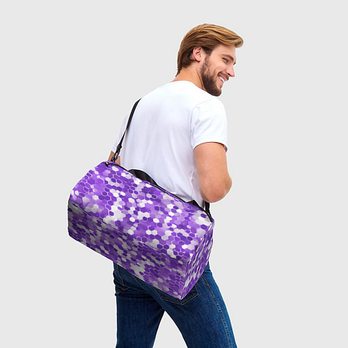 Спортивная сумка Кибер Hexagon Фиолетовый / 3D-принт – фото 3