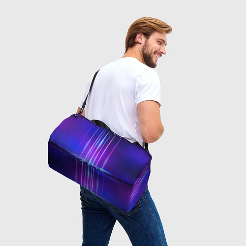 Спортивная сумка Neon glow - vaporwave - strips / 3D-принт – фото 3