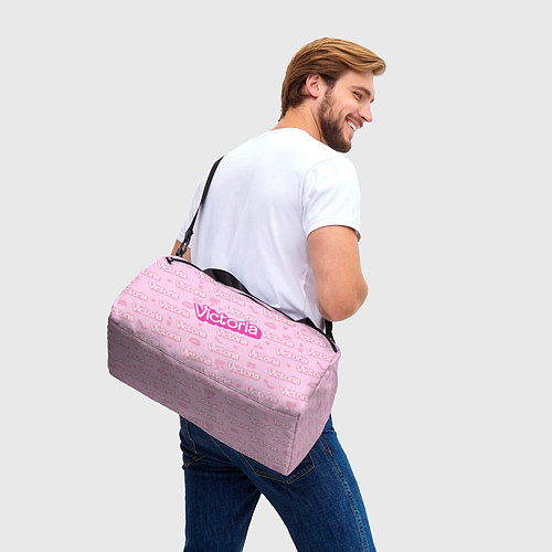 Спортивная сумка Виктория - паттерн Барби розовый / 3D-принт – фото 3