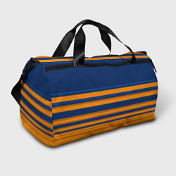 Сумки спортивные Желто-синий полосатый узор, цвет: 3D-принт