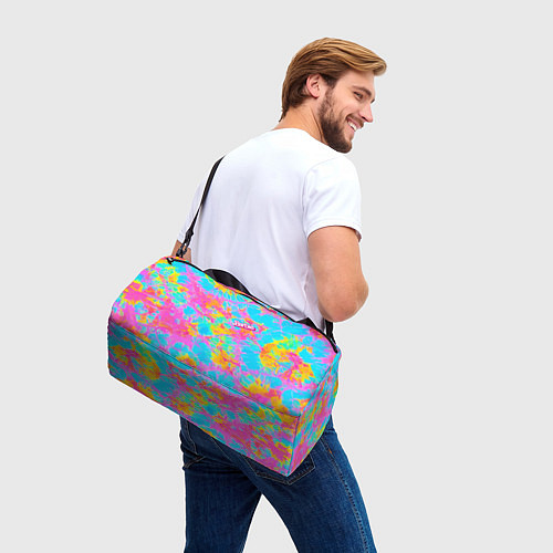 Спортивная сумка Барбм - цветочный абстрактный паттерн - тай-дай / 3D-принт – фото 3