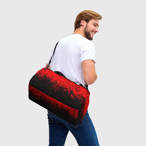 Спортивная сумка Красно-чёрный переход / 3D-принт – фото 3