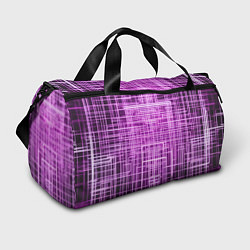 Сумки спортивные Фиолетовые неоновые полосы киберпанк, цвет: 3D-принт
