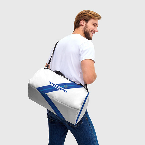 Спортивная сумка Volvo - white and blue / 3D-принт – фото 3