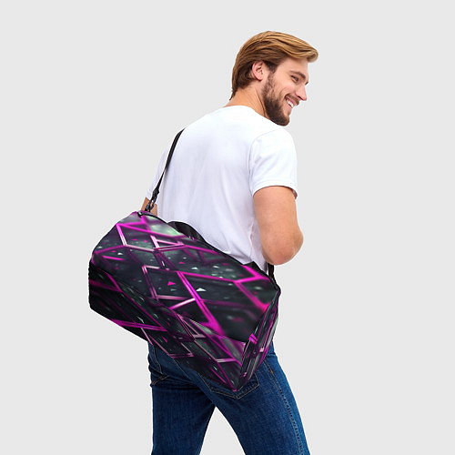 Спортивная сумка Фиолетовая абстрактная конструкция / 3D-принт – фото 3