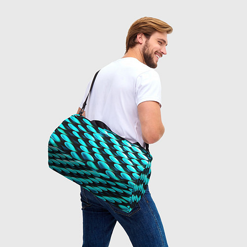 Спортивная сумка Голубые чешуйки / 3D-принт – фото 3