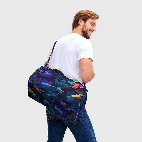 Спортивная сумка Камуфляж из разноцветных красок / 3D-принт – фото 3