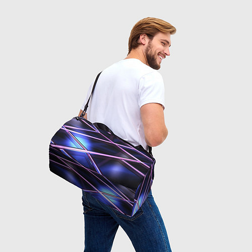 Спортивная сумка Фиолетовая геометрическая абстракция / 3D-принт – фото 3