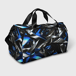 Спортивная сумка Синие и серебряные вставки абстракции