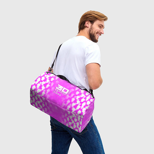 Спортивная сумка 30 seconds to mars pink / 3D-принт – фото 3