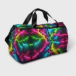 Сумки спортивные Трещина - неон, цвет: 3D-принт