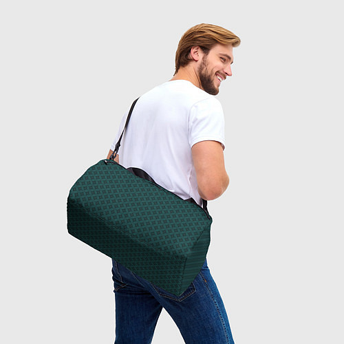 Спортивная сумка Благородный зелёный паттерн узоры / 3D-принт – фото 3
