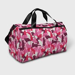 Сумки спортивные Розовый кошачий камуфляж, цвет: 3D-принт