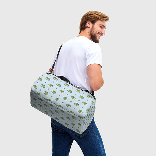 Спортивная сумка Паттерн с лягушками / 3D-принт – фото 3