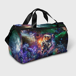 Сумки спортивные Котик бравый космонавт - неон, цвет: 3D-принт
