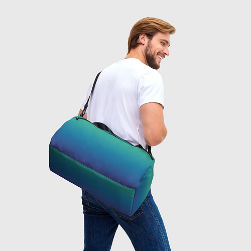 Спортивная сумка Градиент зелёно-фиолетовый / 3D-принт – фото 3
