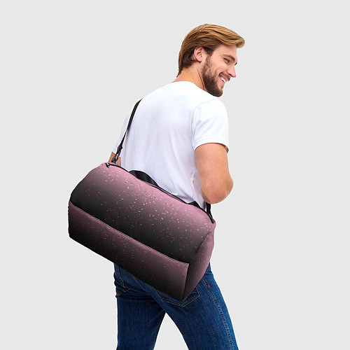 Спортивная сумка Градиент тёмный розовый брызги / 3D-принт – фото 3