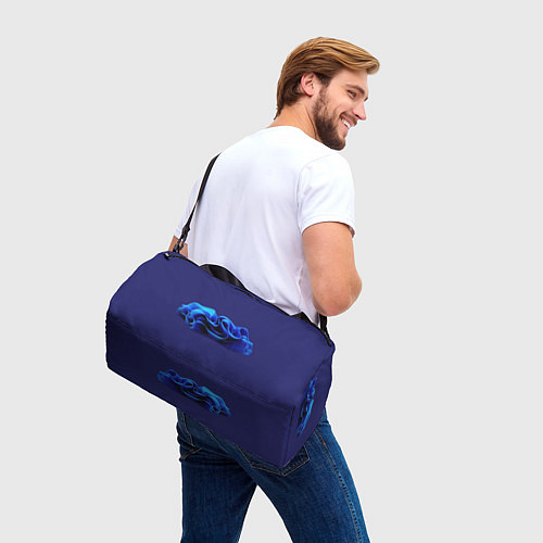 Спортивная сумка Синие воланы графика / 3D-принт – фото 3