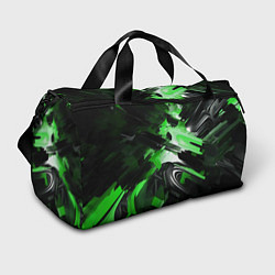 Сумки спортивные Green dark abstract geometry style, цвет: 3D-принт