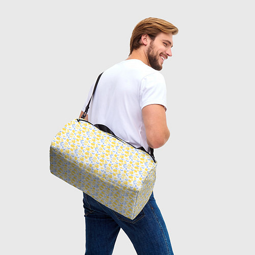 Спортивная сумка Летний вайб - паттерн лимонов / 3D-принт – фото 3